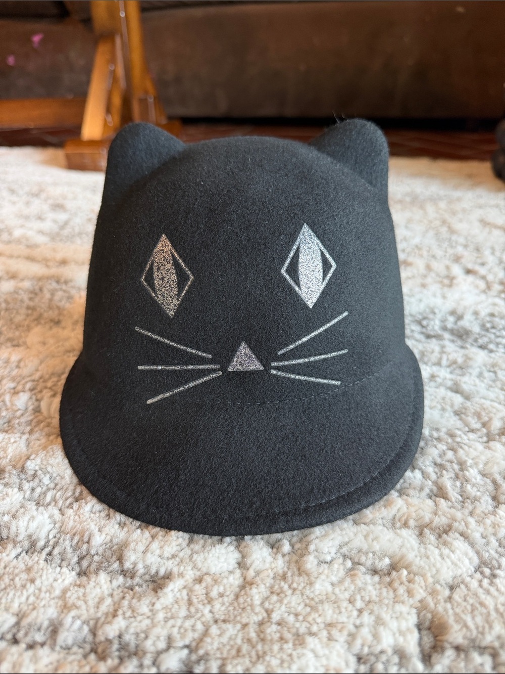 Little Marc Jacobs Black Cat Ear Hat with Silver Details